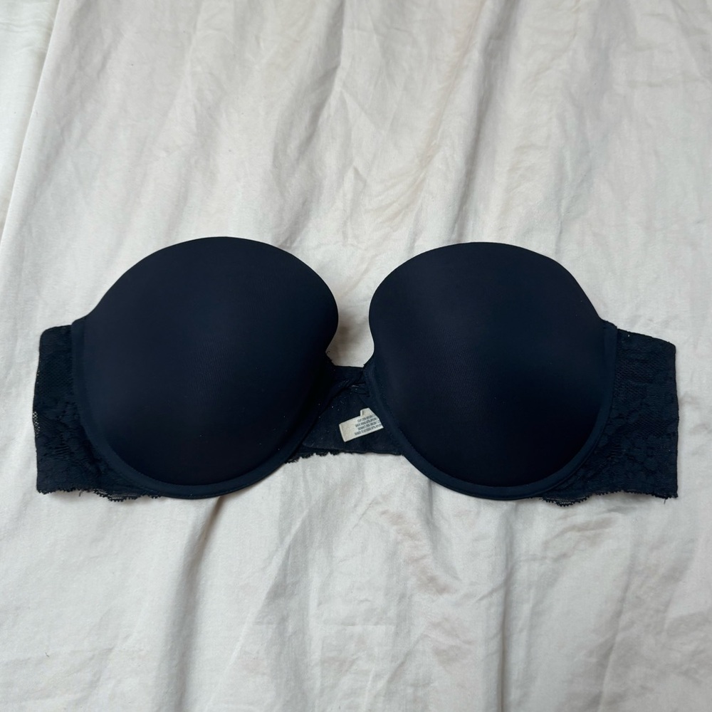 Aerie Black Strapless Bra with Molded Cups